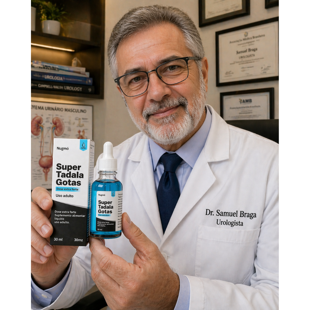 Dr. Samuel Braga, urologista, recomendando Super Tadala Gotas